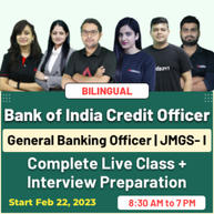 Bank of India Credit Officer | General Banking Officer | JMGS- I | Complete Live Class + Interview Preparation By Adda247