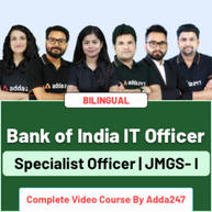 Bank of India IT Officer | Specialist Officer | JMGS- I | Complete Video Course By Adda247