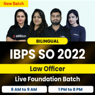 IBPS SO 2022 Law Officer Live Classes | Bilingual Foundation Batch By adda247