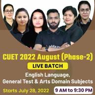 CUET 2022 | CUET August Success Batch | English Language + General Test & Arts Domain Subjects | Online Live Classes By Adda247