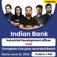 Indian Bank Industrial Development Officer Civil Batch | Online Live Classes By Adda247