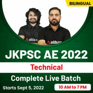 JKPSC AE 2022 Mechanical Target Batch | Bilingual | Online Live Classes By Adda247