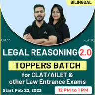 LEGAL REASONING 2.0 TOPPERS BATCH for CLAT/AILET & Other Law Entrance Exams | Live Classes By Adda247