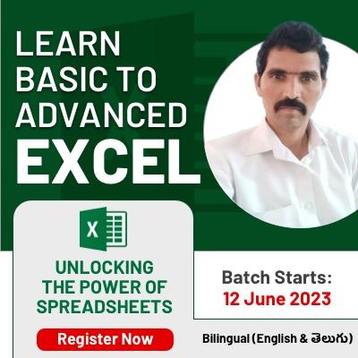 MS Excel Skill Development Batch