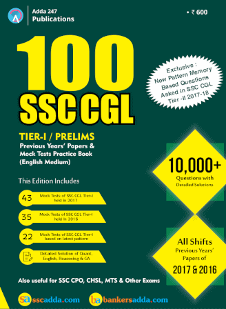 Target SSC CGL 2018: 100 Mock Tests Practice Book for SSC CGL Tier-I 2018 |_3.1