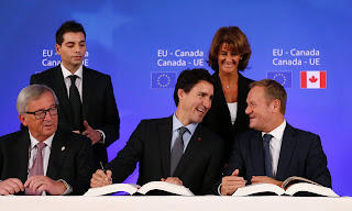यूरोपीय संघ और कनाडा ने सेटा मुक्त व्यापार समझौते पर हस्ताक्षर किये |_50.1