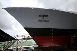 भारतीय नौसेना ने दूसरा स्वदेशी स्टील्थ विध्वंसक 'मोरमुगाओ' समुद्र में उतारा |_50.1