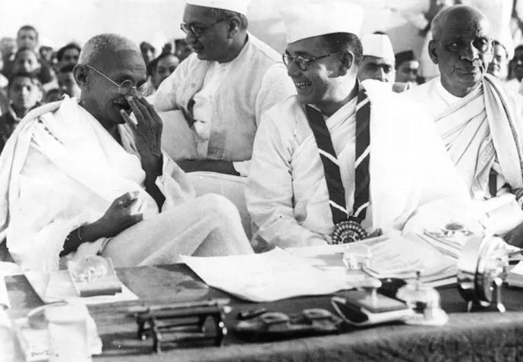 Subhas Chandra Bose with Mahatma Gandhi