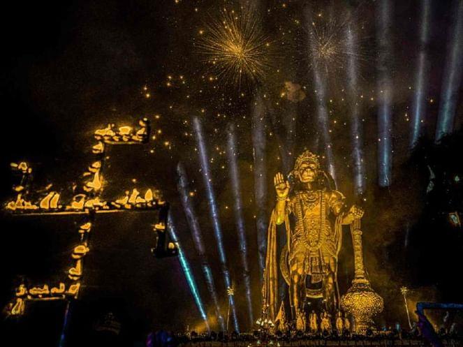 Amit Shah unveils 54 feet tall Lord Hanuman statue in Gujarat | News9live