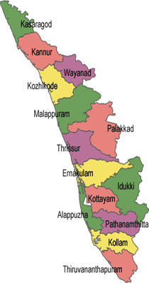 Kerala Maps,Map of Kerala,Tourist Map Kerala