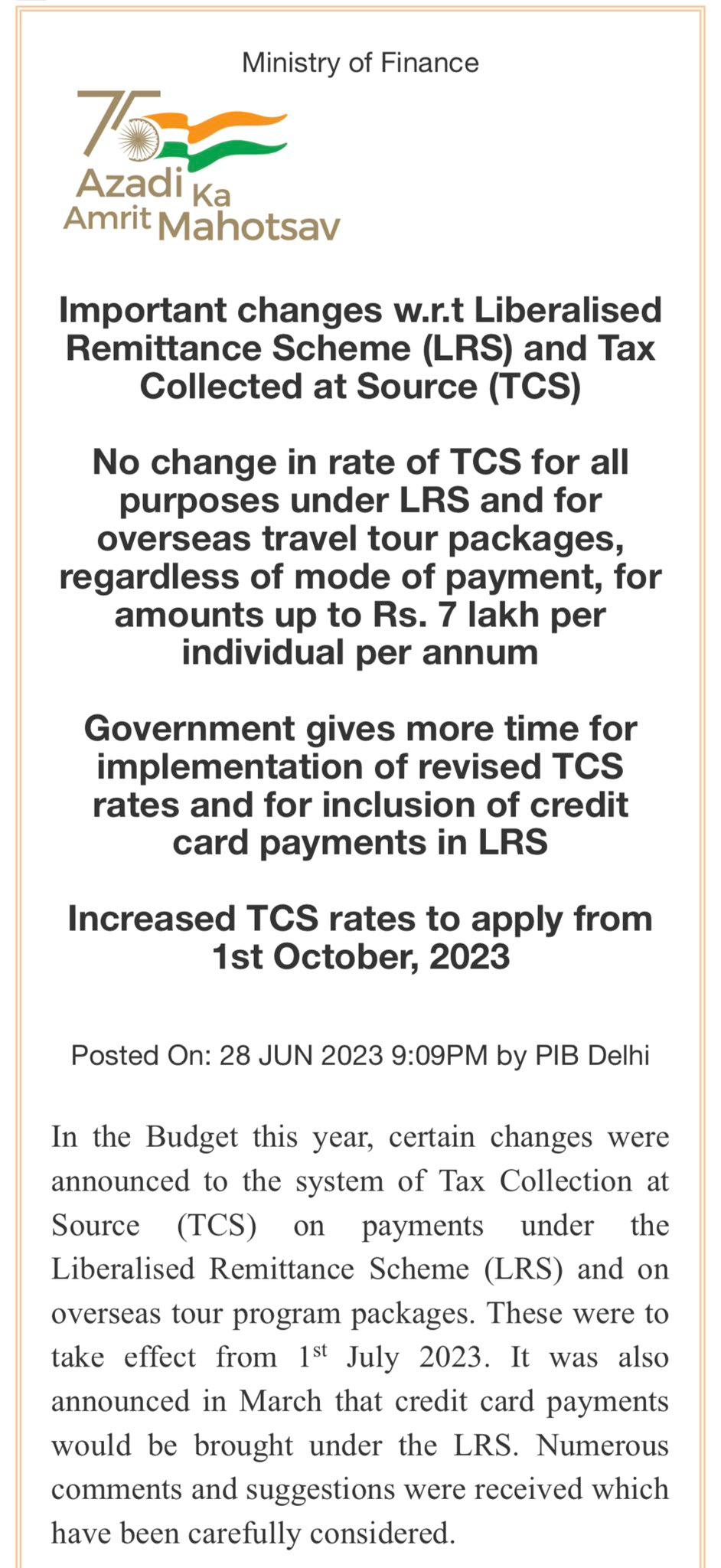 Important Changes Regarding Liberalised Remittance Scheme (LRS) and Tax Collected at Source (TCS)_40.1