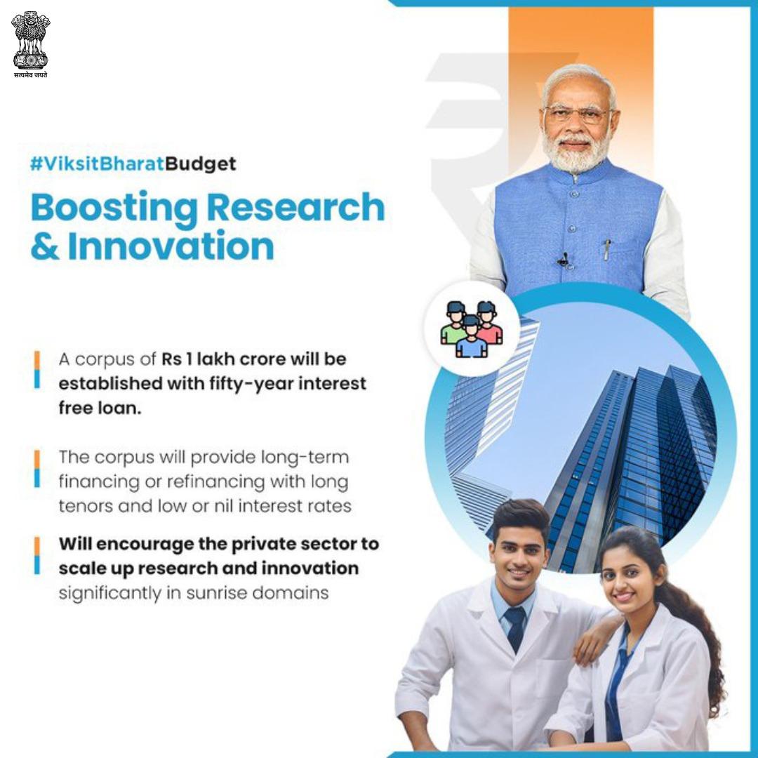 Information & PR, J&K on X: "Corpus of Rs. 1 lakh crore for boosting research and innovation. #ViksitBharatBudget https://t.co/hQ4OxWvuKo" / X