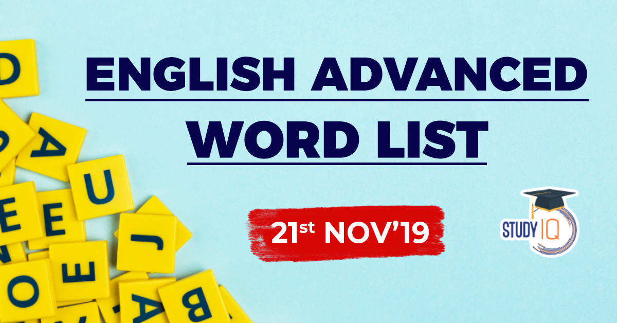 Daily Word List (Important Words) – 21st Nov'19  Free PDF Download
