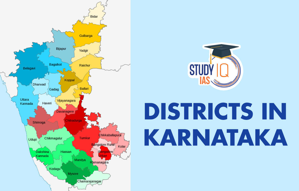 List of Districts in Karnataka, Map, Names, Total Area