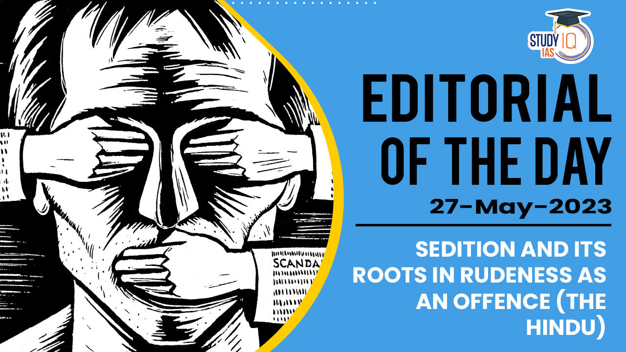 Sedition and its Roots in Rudeness as an Offence