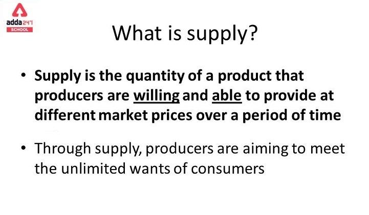 What is Supply in Economics? | adda247_30.1