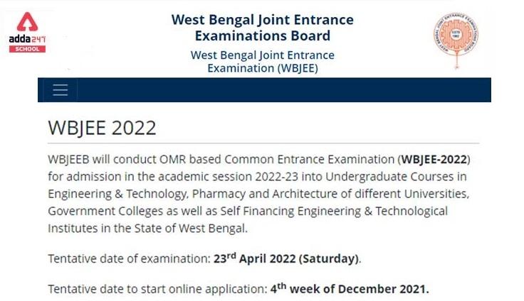 West Bengal Joint Entrance Examinations (WBJEE) 2022_30.1