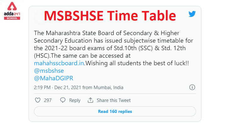 MSBSHSE Maharashtra Board HSC, SSC Exams Time table 2021-22_30.1