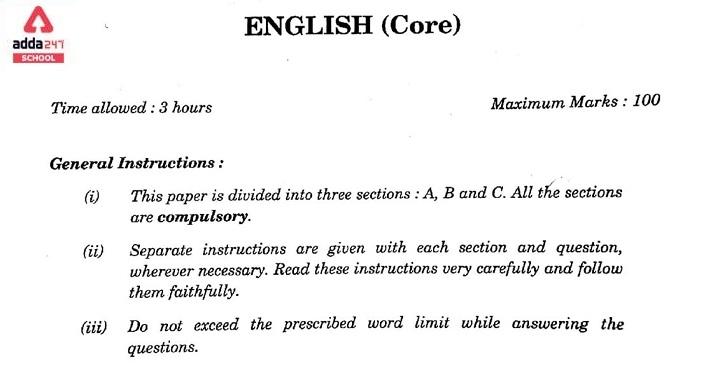 CBSE Class 12 English Previous Year Question Papers With Solutions