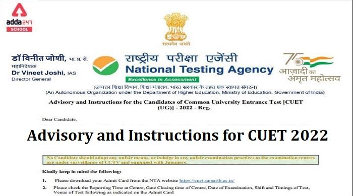 CUET 2022 Advisory and Instructions PDF for Candidates_30.1