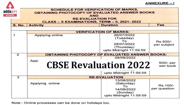 CBSE Revaluation Form 2022 Class 10th & 12th Verification [ Link ] Rechecking Fees, Last Date_30.1