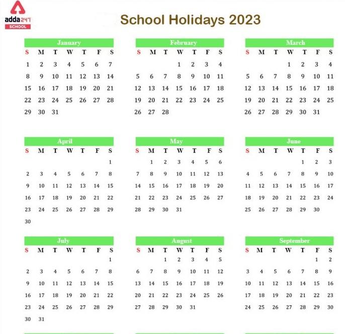 School Holidays in India 2023_30.1