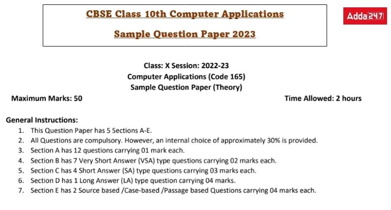 CBSE Class 10 Computer Applications Sample Paper 2023_30.1