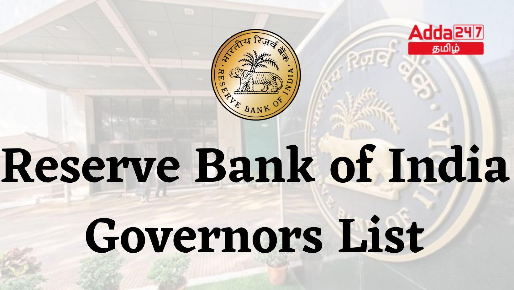 List of RBI Governors, Reserve Bank of India Governors List From 1935 to 2021_30.1