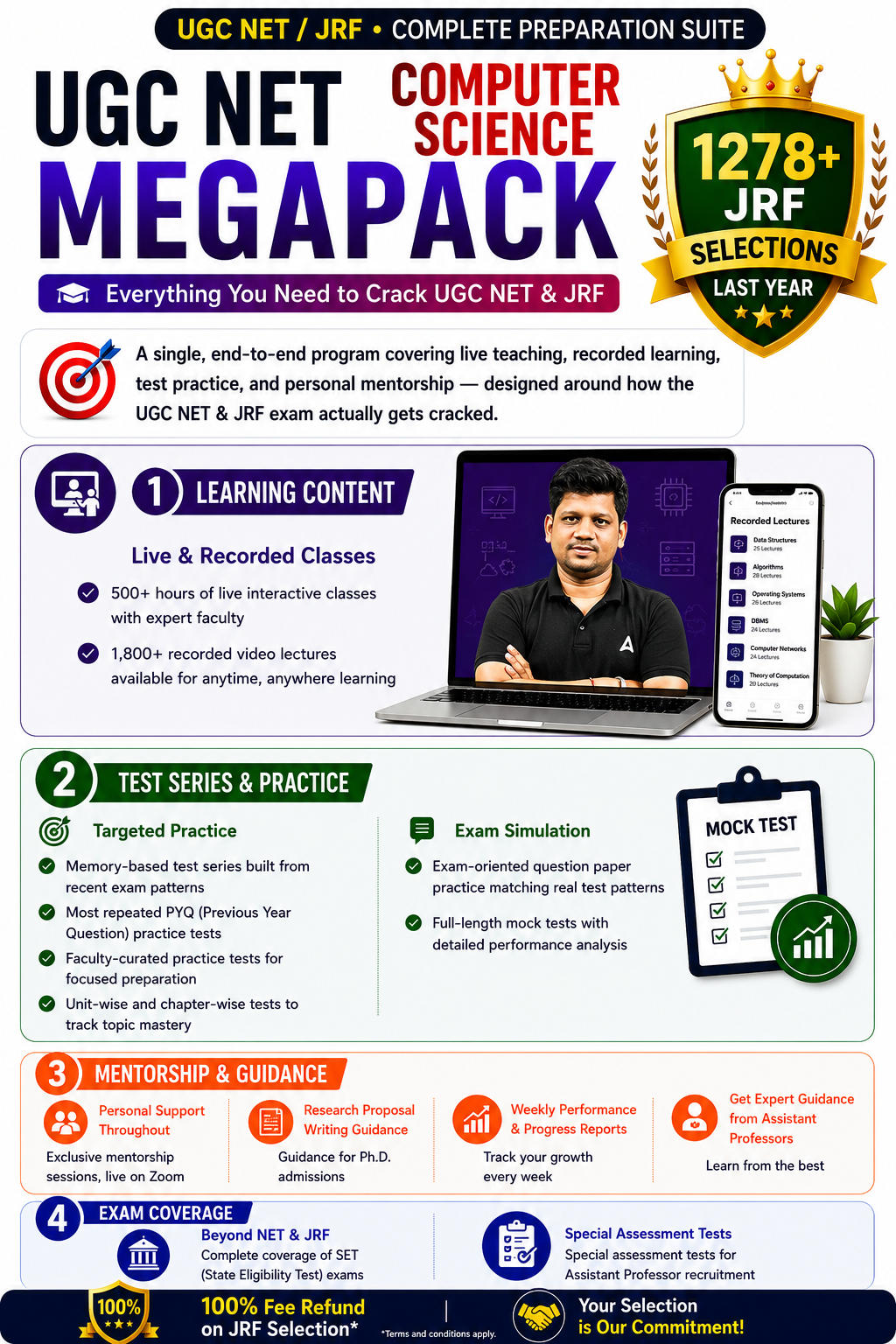 UGC NET COMPUTER SCIENCE MEGA PACK (LIVE CLASSES | TEST SERIES | VIDEOS)