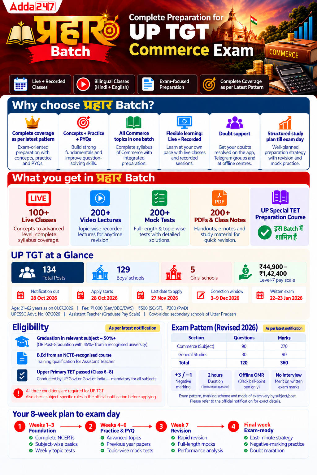 प्रहार | UP TGT 2026 | Commerce Complete Batch With Test Series| Online Live + Recorded Classes by Adda247