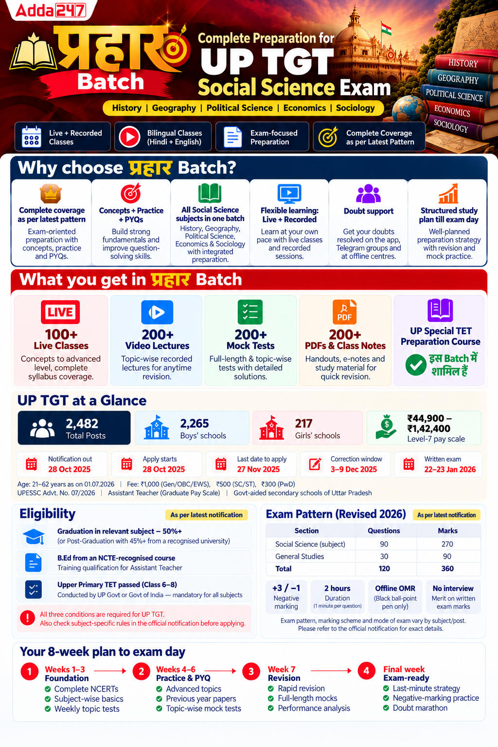 प्रहार | UP TGT 2026 | Social Science Complete Foundation Batch With Test Series| Online Live + Recorded Classes by Adda247