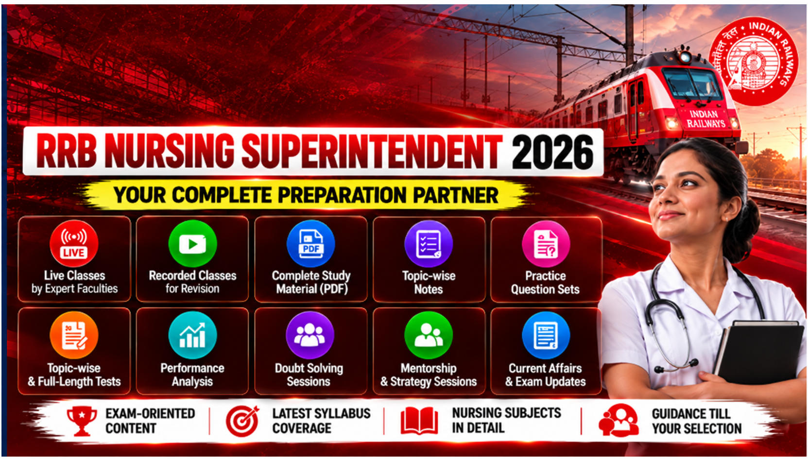 RRB Nursing Superintendent 2026 | Non-Nursing Complete Batch | Online Live Classes By Adda247