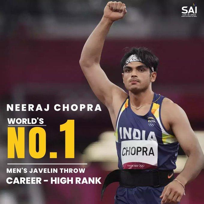 Neeraj Chopra World No.1 in men's javelin rankings
