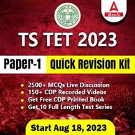 Telangana TET 2023 Paper-1 Quick Revision Kit Live & Recorded Batch | Online Live Classes by Adda 247