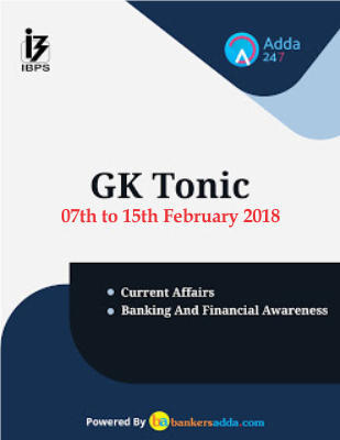 GK Tonic for Syndicate Bank PO 2018 (07th February to 15th February)