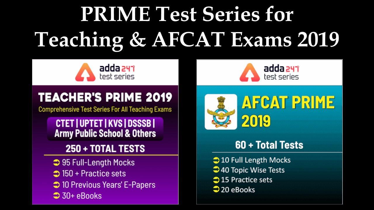 Prime Test Series: Teachers Prime | AFCAT Prime | Latest Hindi Banking jobs_3.1