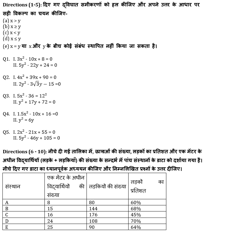SBI CLERK मेंस क्वांट मॉक- 12 अगस्त – Quadratic Equation and Data Interpretation | Latest Hindi Banking jobs_4.1
