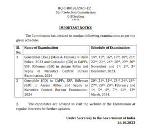 SSC GD Constable Exam Date 2024, Check complete Exam Schedule_50.1