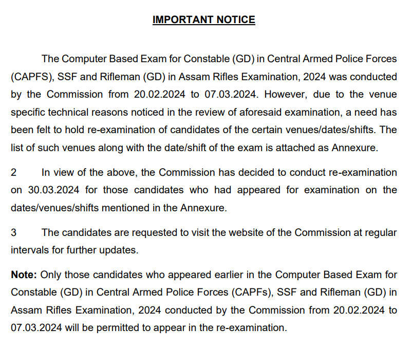 SSC GD Exam Date 2024 Out, Constable CBT Exam Schedule_30.1