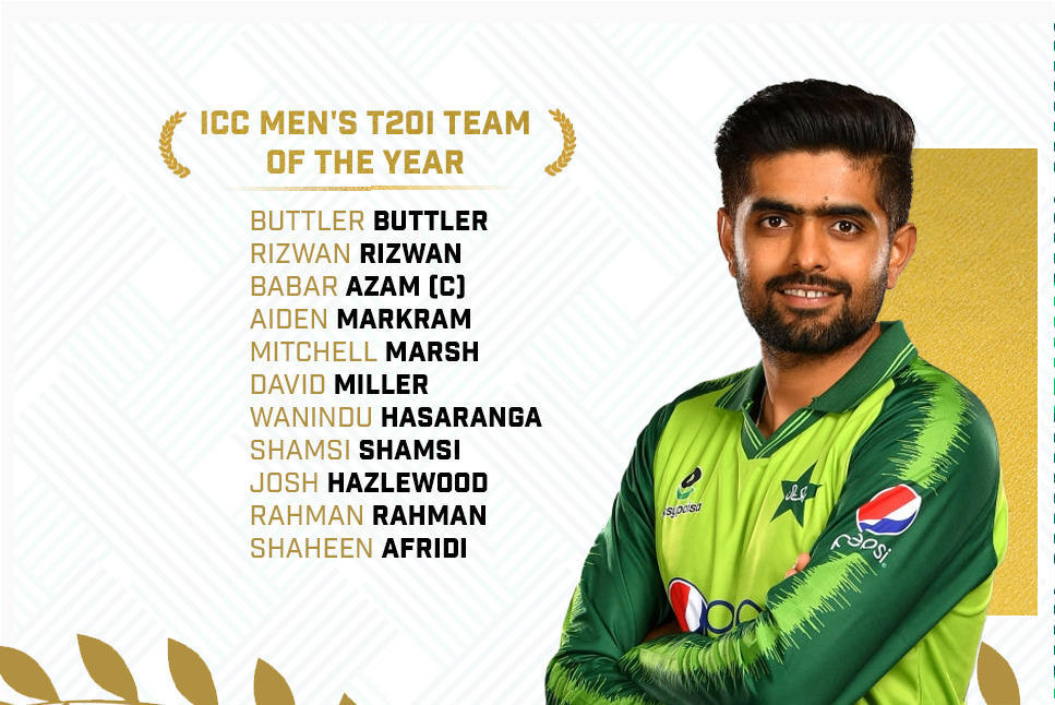 Pakistani Skipper Babar Azam Named Captain of ICC Men’s T20I Team of the Year
