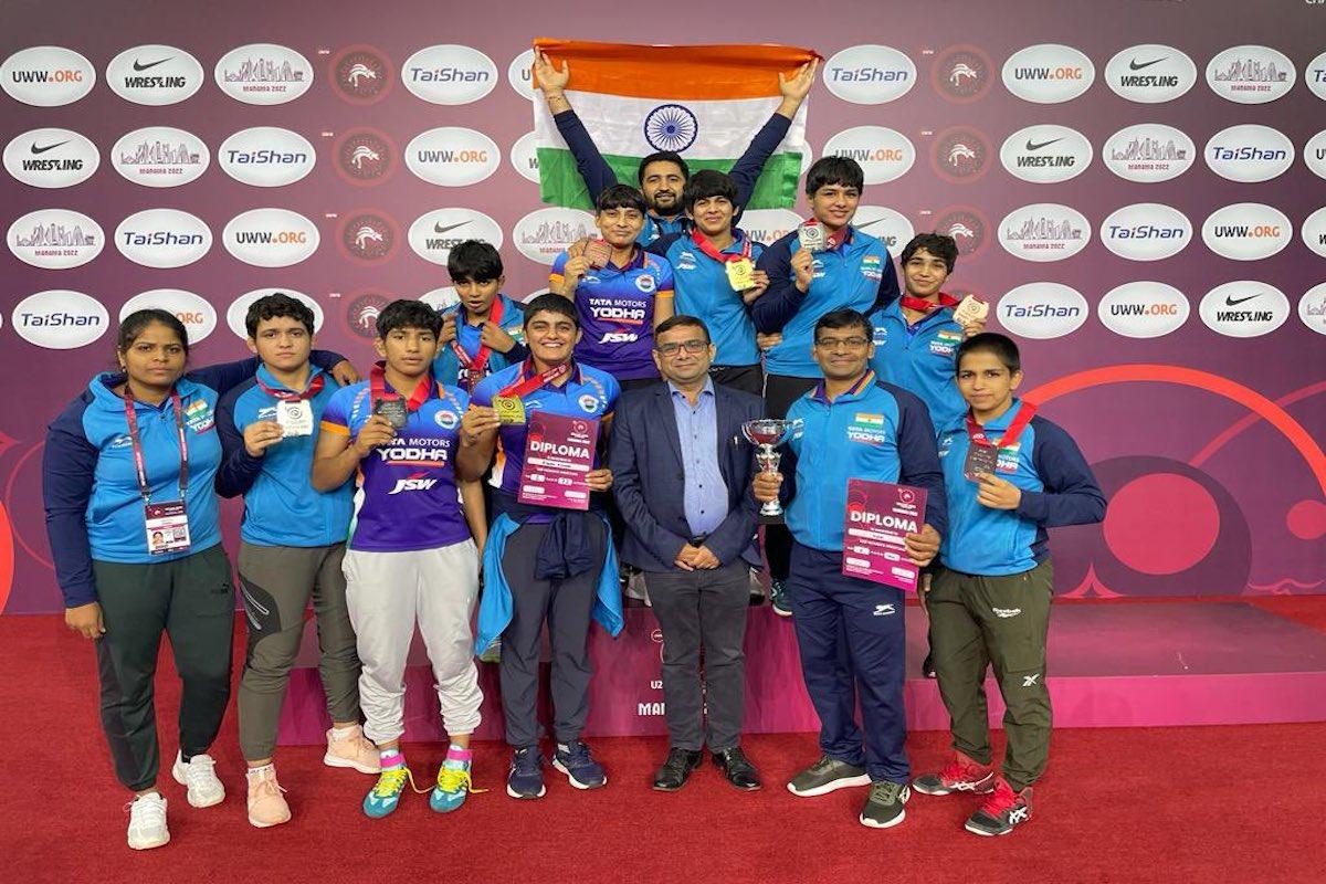 India bagged 22 medals in Asian U-20 Wrestling Championships Manama, Bahrain