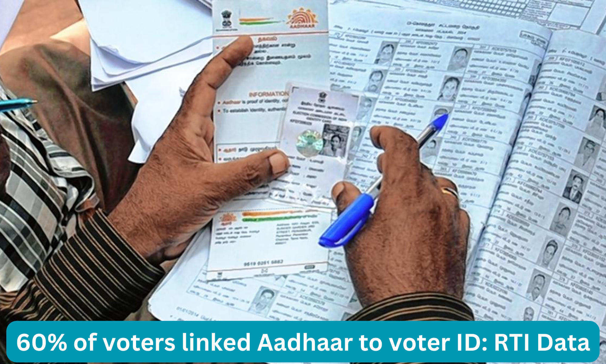 RTI released data, 60% of voters linked Aadhaar to voter ID_40.1