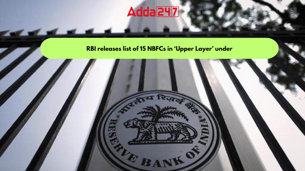 RBI releases list of 15 NBFCs in 'Upper Layer' under_80.1
