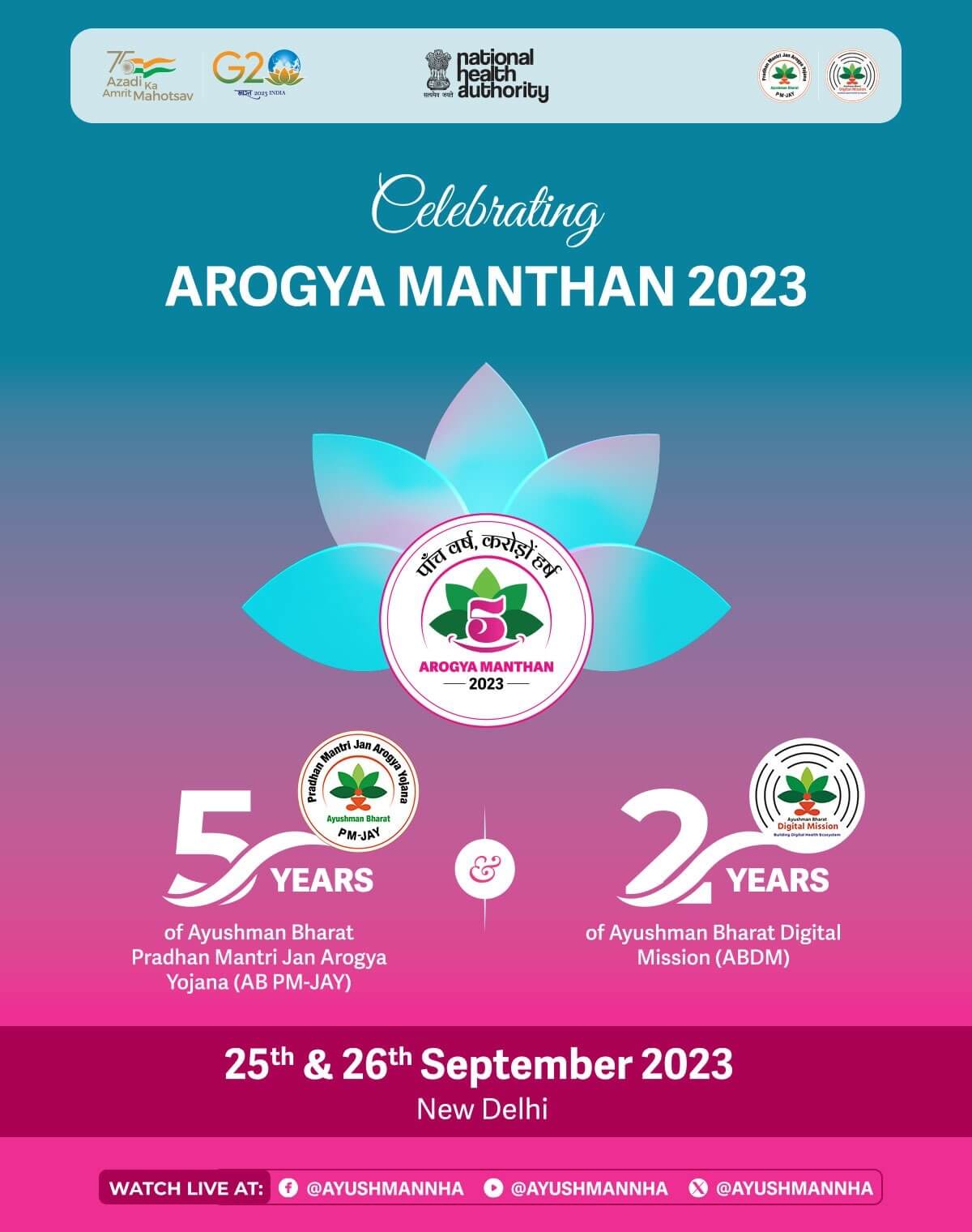 Arogya Manthan 2023: Celebrating 5 Years of Ayushman Bharat PM-JAY and 2 Years of Ayushman Bharat Digital Mission_80.1
