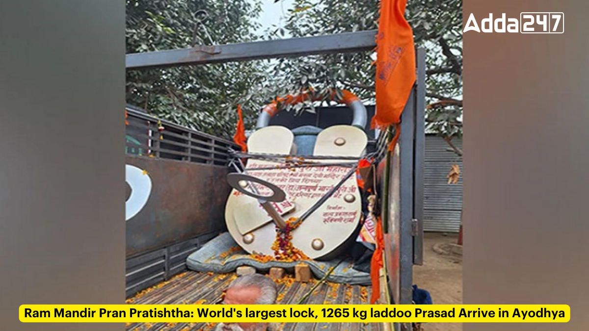 Ram Mandir Pran Pratishtha: World's largest lock, 1265 kg laddoo Prasad Arrive in Ayodhya_60.1