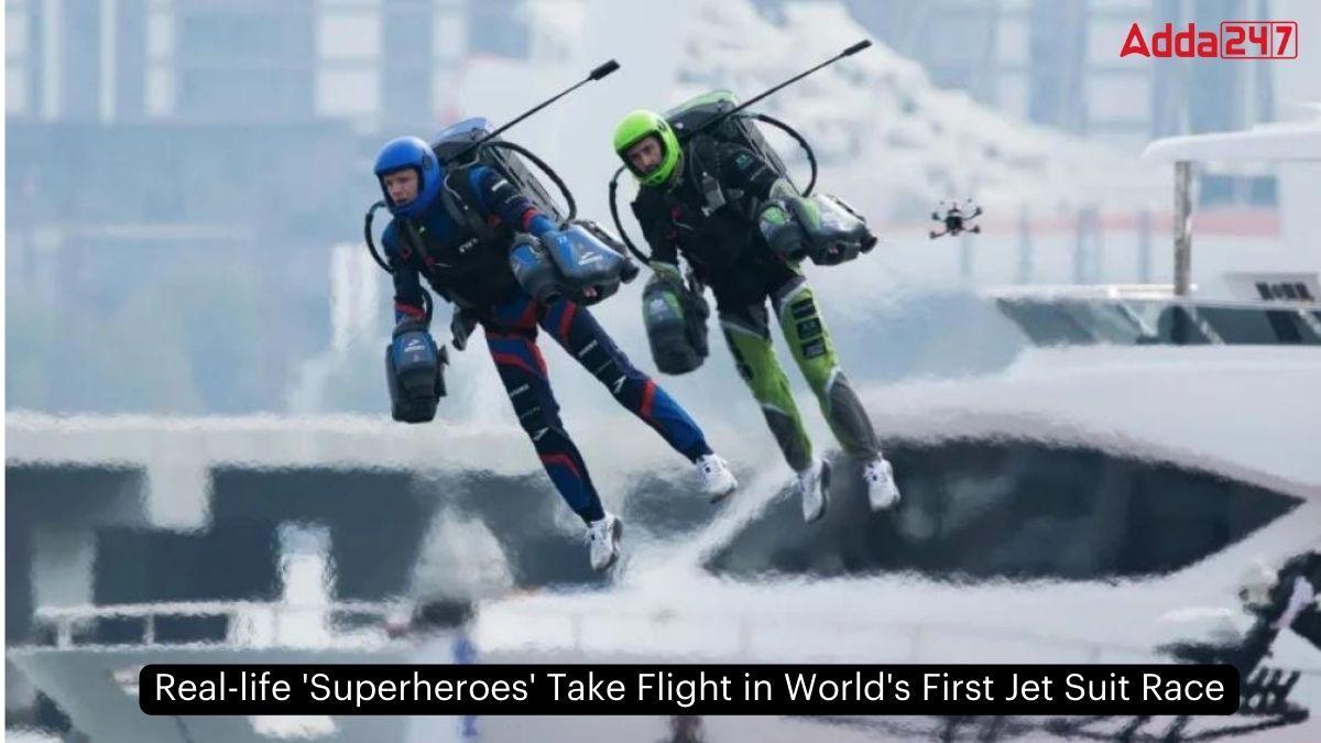 Real-life 'superheroes' fly in the world's first jet suit race_60.1