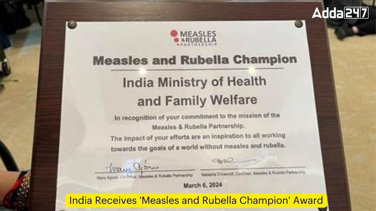 India Receives 'Measles and Rubella Champion' Award_60.1