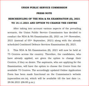 UPSC NDA 2: Exam Date Revised, Option To Change Exam Center_30.1