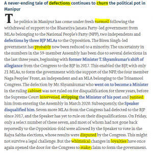 The Hindu Editorial Vocabulary- Revolving door: On Manipur politics | 20 June 2020_3.1