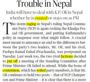 The Hindu Editorial Vocabulary- Trouble in Nepal | 30 July_3.1